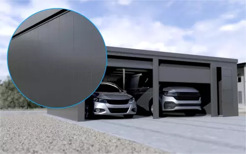 Doppelgarage STARK SUPER 2²´² L-C9 [Lackiert] mit zusätzlicher Nebeneingangstür