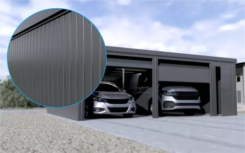 Doppelgarage STARK SUPER 2²´² L-T10 [Lackiert] mit zusätzlicher Nebeneingangstür