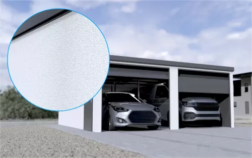 Doppelgarage STARK SUPER 2²´² P-C9 [Verputz] mit Nebeneingangstür und Fenster