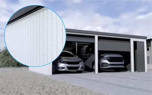 Doppelgarage STARK SUPER 2²´² P-T10 [Verputz] mit zusätzlicher Nebeneingangstür