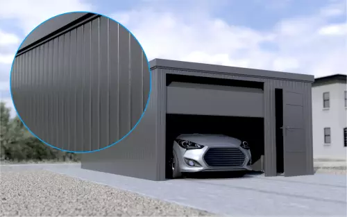 Einzelgarage STARK SUPER 1²´² L-T10 [Lackiert] mit zusätzlicher Nebeneingangstür