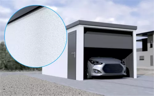 Einzelgarage STARK SUPER 1²´² P-C9 [Verputz] mit Nebeneingangstür und Fenster