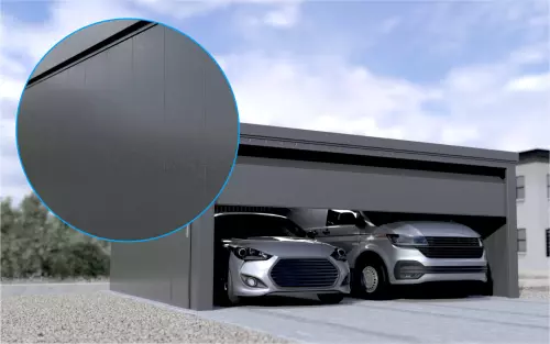 Großraumgarage STARK SUPER 1²´² L-C9 [Lackiert] mit Nebeneingangstür und Fenster