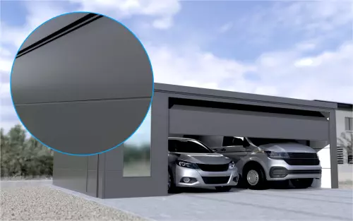 Großraumgarage STARK SUPER 1²´² G [Thermo] mit großem Frontfenster und Nebeneingangstür