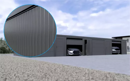 Reihengarage STARK SUPER 1²´² L-T10 [Lackiert] mit zusätzlicher Nebeneingangstür