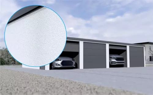 Reihengarage STARK SUPER 1²´² P-C9 [Verputz] mit Nebeneingangstür und Fenster