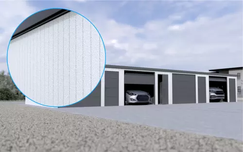 Reihengarage STARK SUPER 1²´² P-T10 [Verputz] mit zusätzlicher Nebeneingangstür