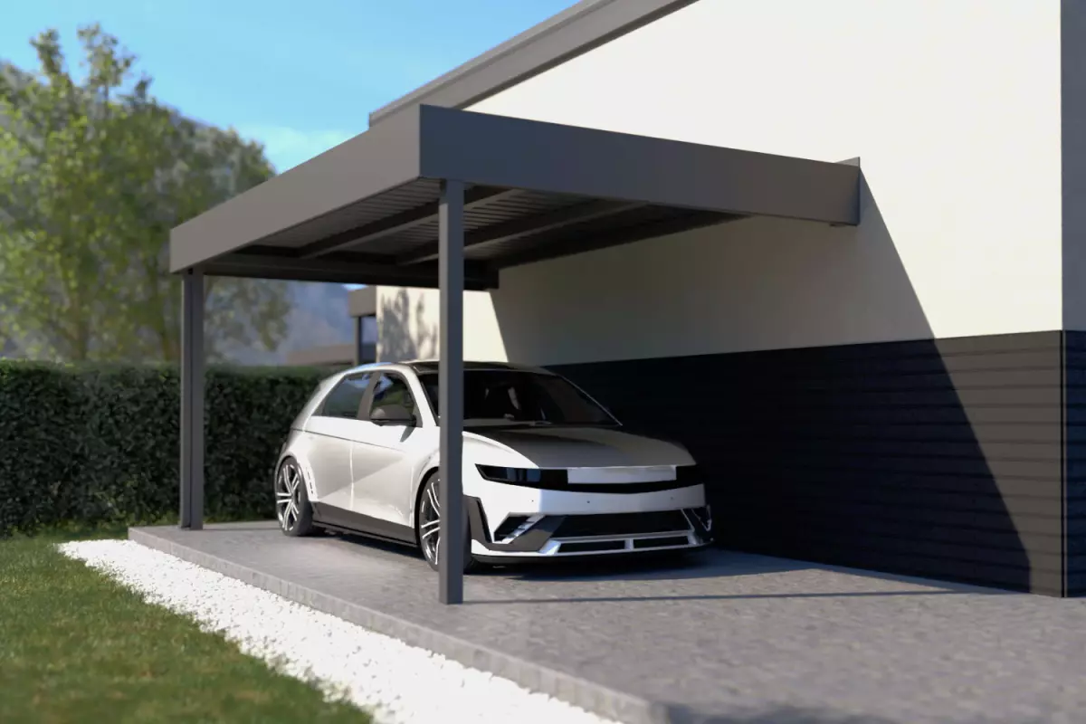 Anlehncarport STUK - Eleganz an der Wand