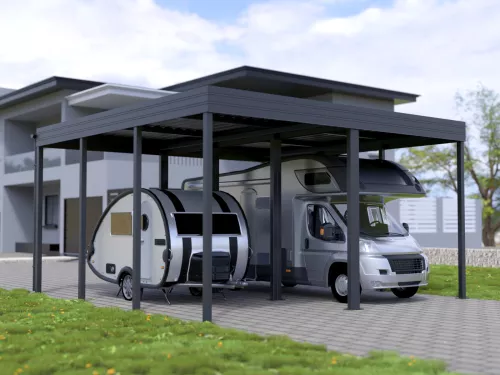 Doppelcarport STUK für Wohnmobil