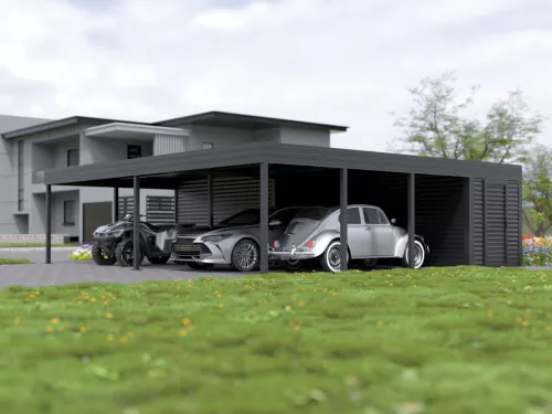 Dreiercarport STUK mit Abstellraum
