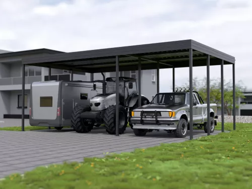 Dreiercarport STUK in Sonderhöhe