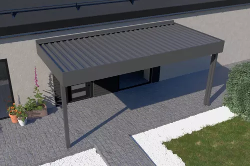 Eingangsüberdachung STUK nach Maß mit festem Dach