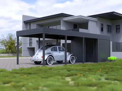 Einzelcarport STUK mit Geräteraum