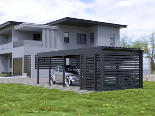 Einzelcarport STUK mit Abstellraum Fahrrauder