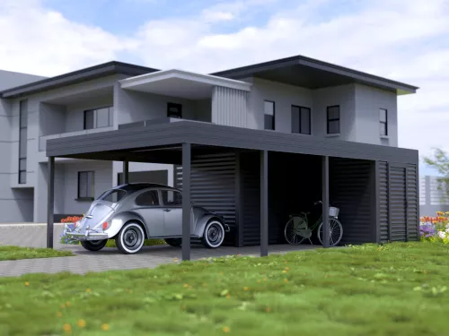 Einzelcarport STUK mit Abstellraum