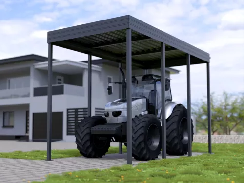 Einzelcarport STUK in Sonderhöhe