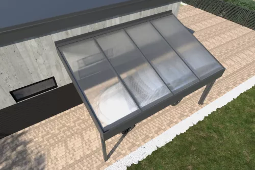 Pultdachcarport STUK nach Maß mit Acrylglasdach